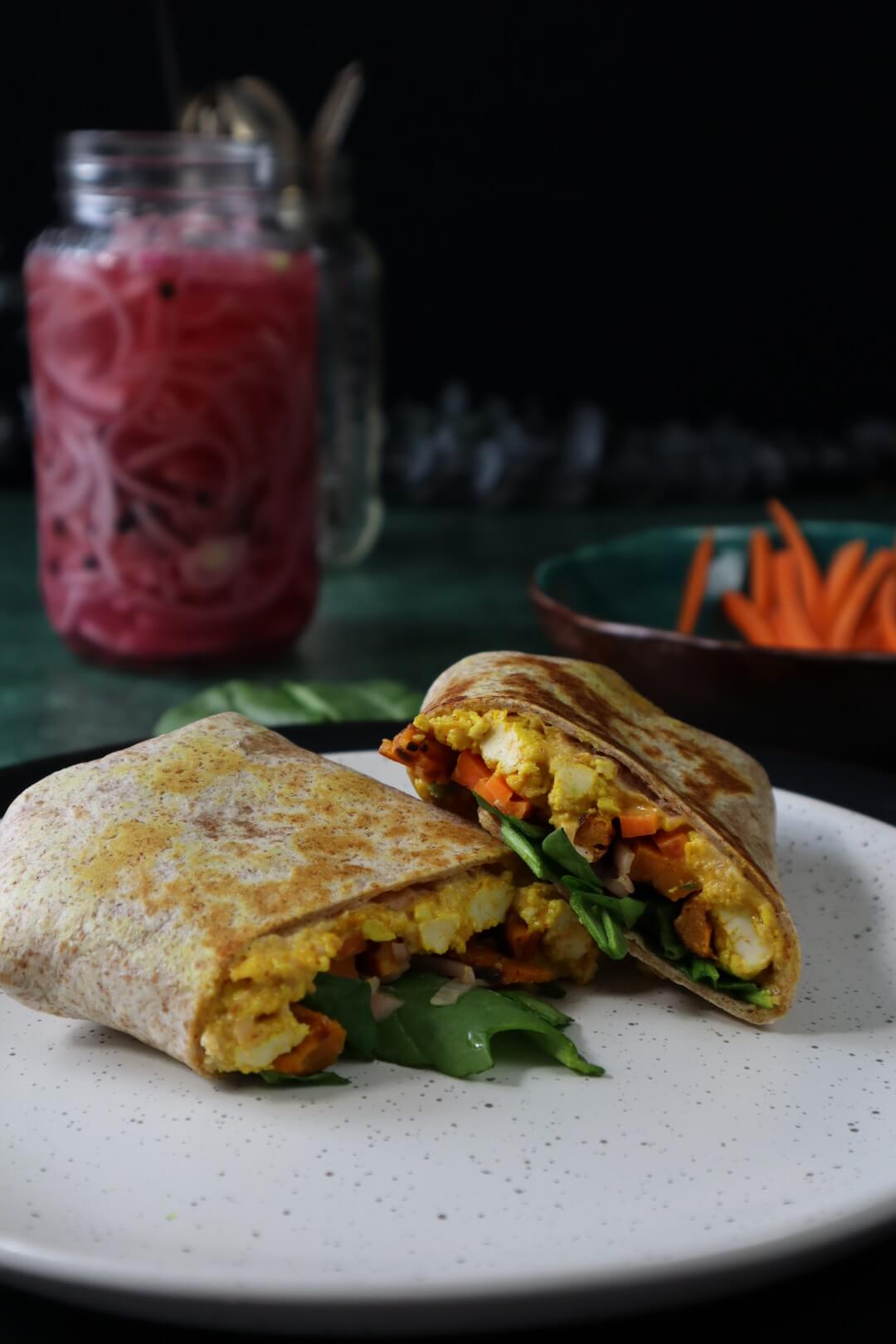 Cashew Spread Wraps With Scrambled Tofu - Vireo Kitchen